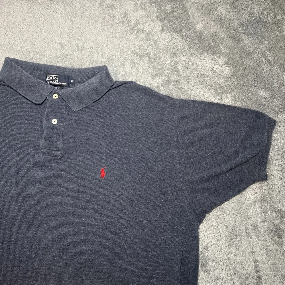 VTG Polo By Ralph Lauren Men's SZ XL Navy/Grey Short Sleeve Shirt Red Pony